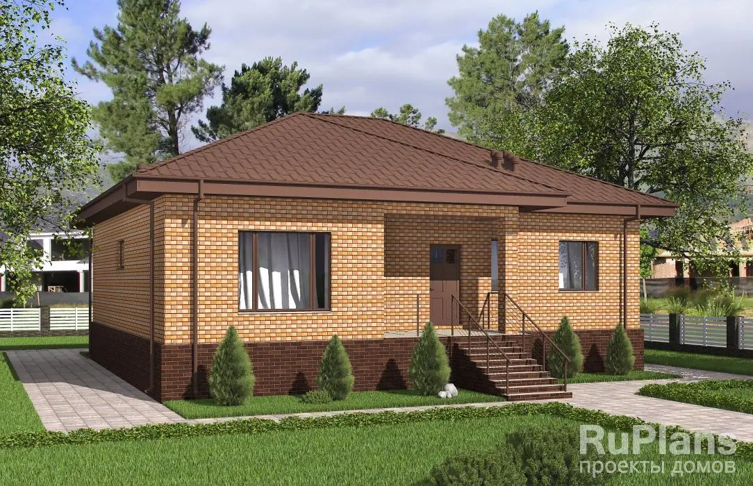 Проект одноэтажного дома 118 м², 14,3 × 13,3 м