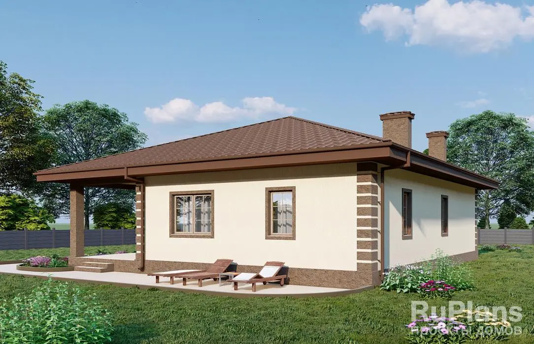 Проект одноэтажного дома 119 м², 14,7 × 12,9 м — фото 2