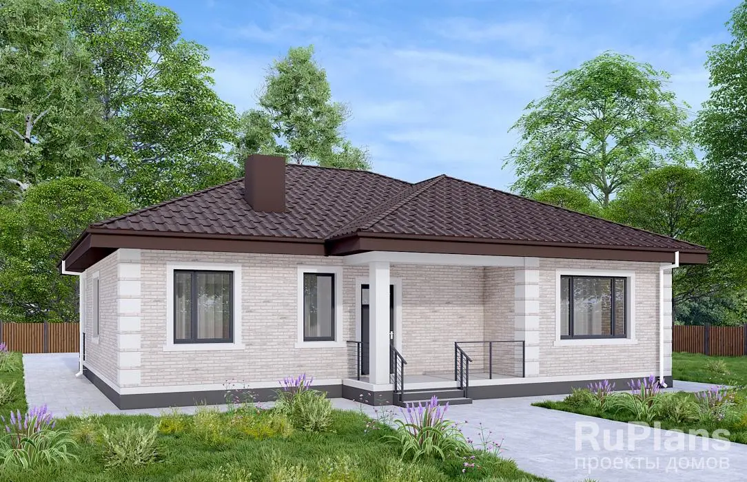 Проект одноэтажного дома 120 м², 13 × 14,1 м — фото 2