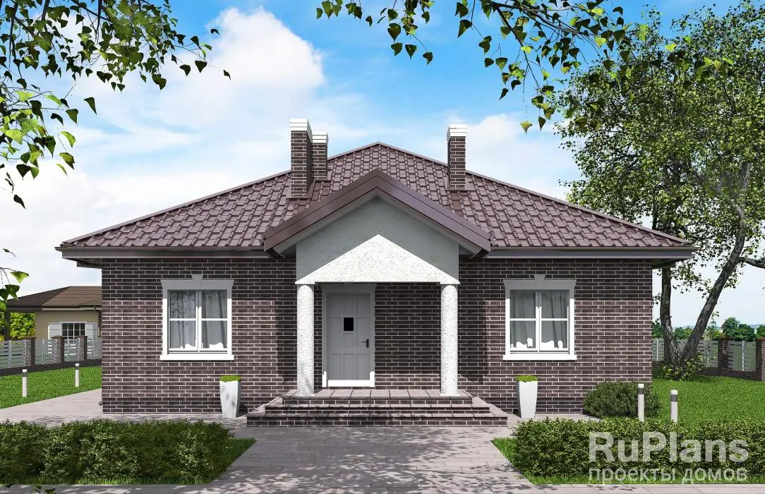 Проект одноэтажного дома 121 м², 13,8 × 12,2 м