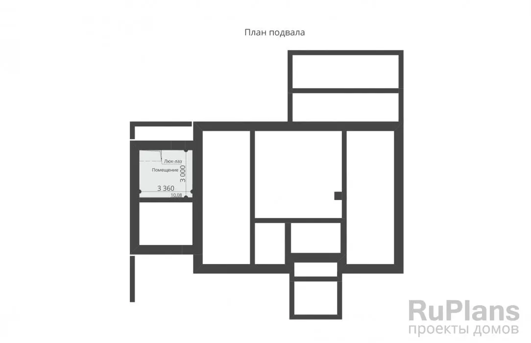 Проект одноэтажного дома 122 м², 17,3 × 16 м — Цокольный этаж