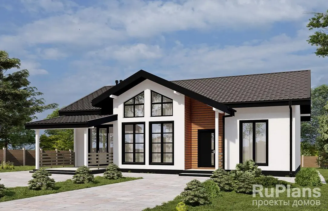 Проект одноэтажного дома 122 м², 13,9 × 14,8 м