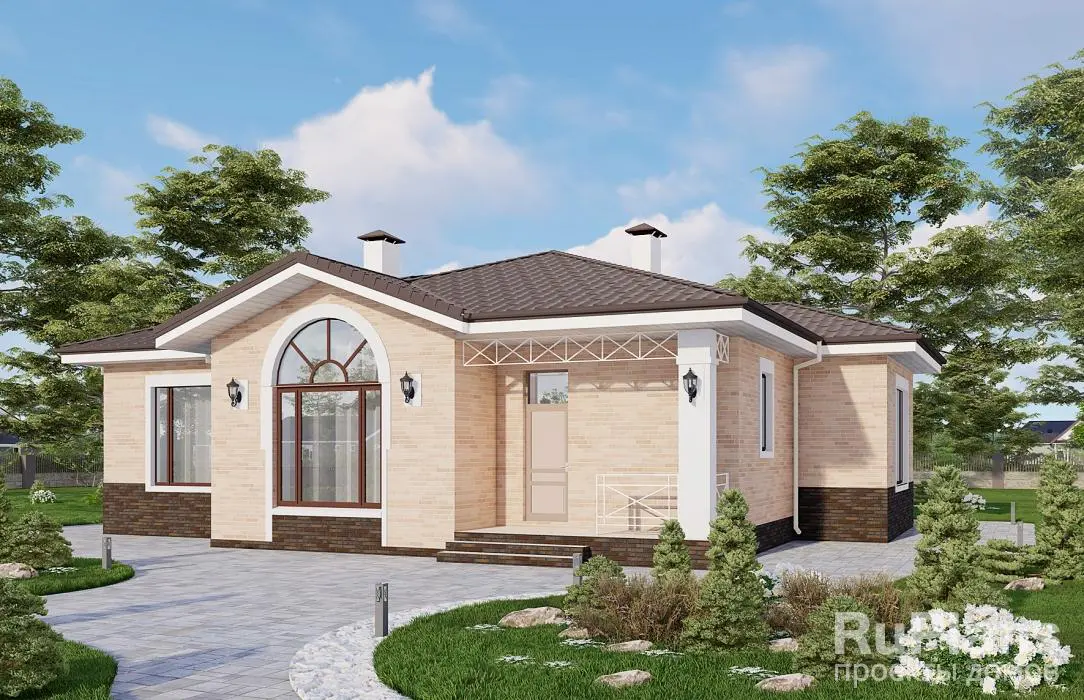 Проект одноэтажного дома 122 м², 14,4 × 16,2 м