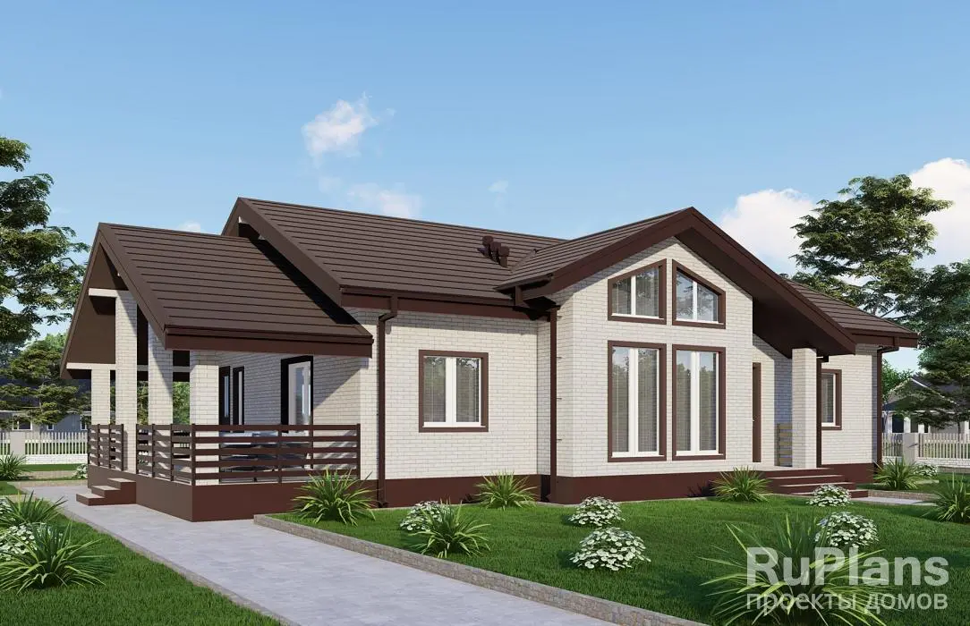 Проект одноэтажного дома 122 м², 11,2 × 17,9 м