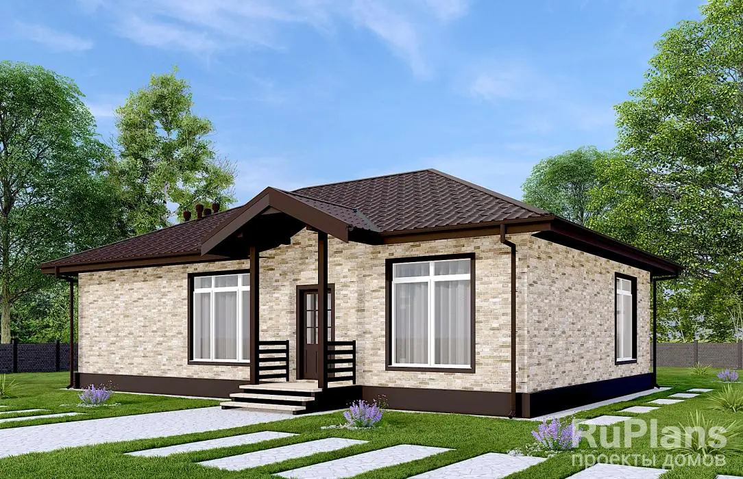 Проект одноэтажного дома 122 м², 14,9 × 15,9 м — фото 3