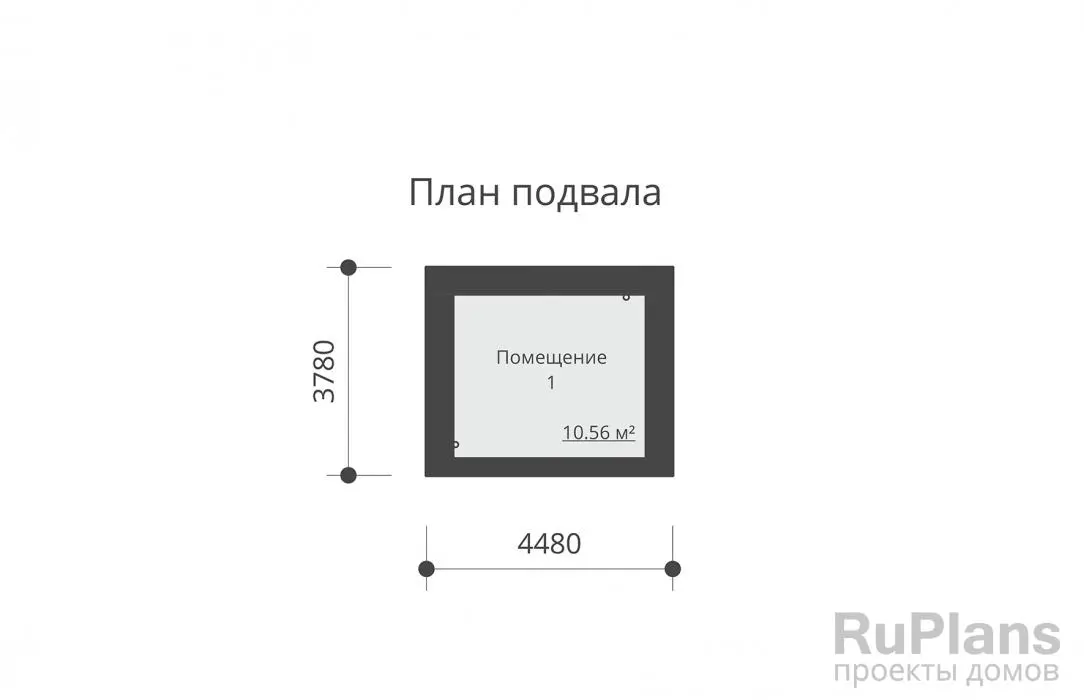 Проект одноэтажного дома 123 м², 17,1 × 12,4 м — Цокольный этаж