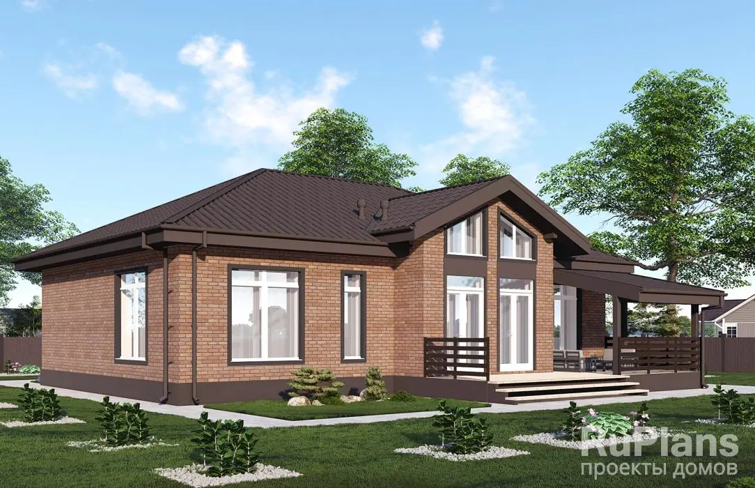 Проект одноэтажного дома 124 м², 11,2 × 14,9 м