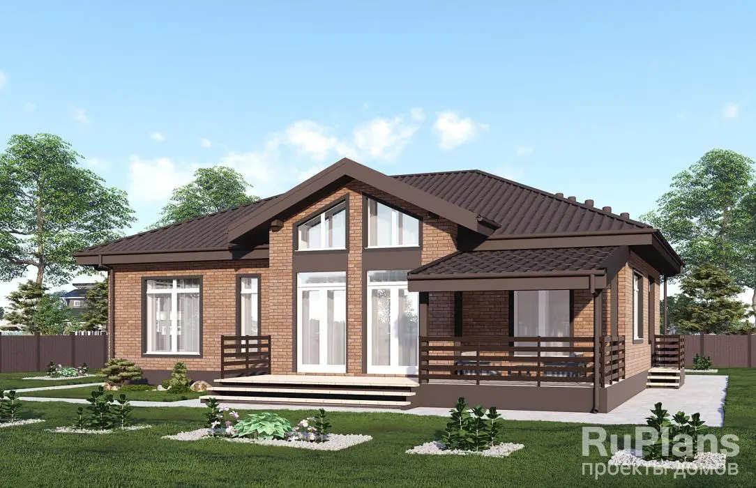 Проект одноэтажного дома 124 м², 11,2 × 14,9 м — фото 1