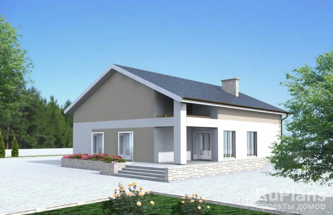 Проект одноэтажного дома 127 м², 12,3 × 14,9 м