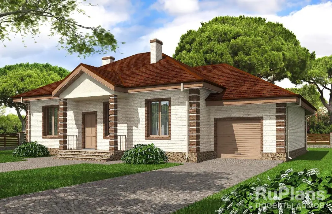 Проект одноэтажного дома 127 м², 10,9 × 16,5 м — фото 1