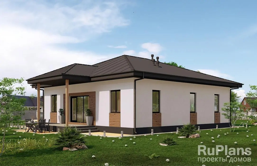 Проект одноэтажного дома 127 м², 15 × 14,2 м — фото 1
