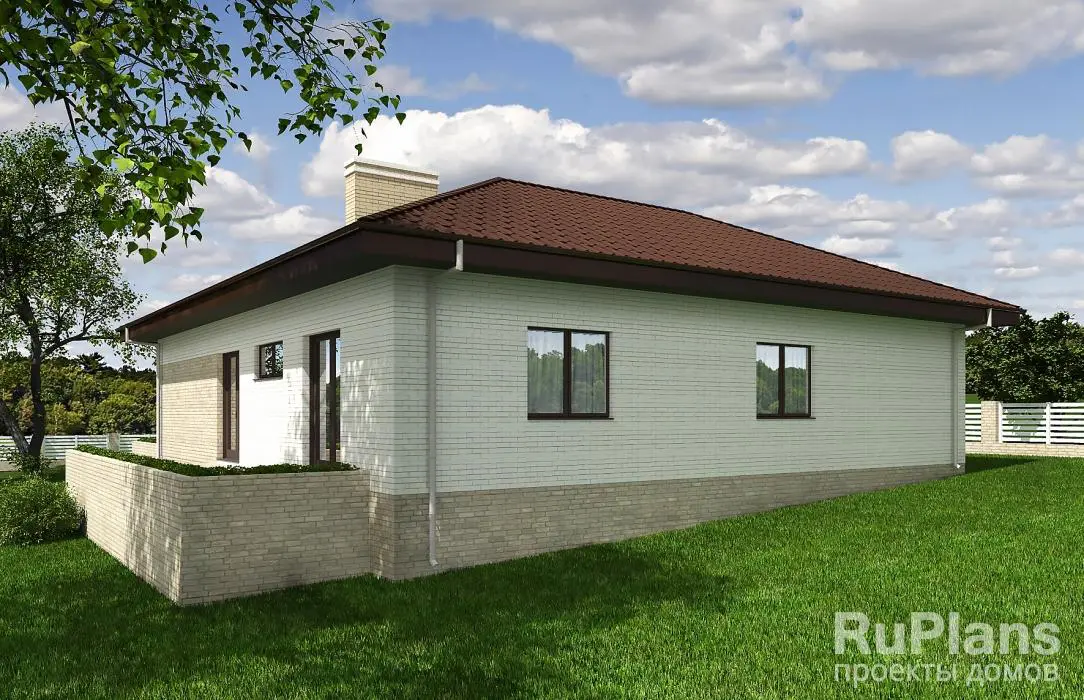 Проект одноэтажного дома 128 м², 15,1 × 14,4 м — фото 2