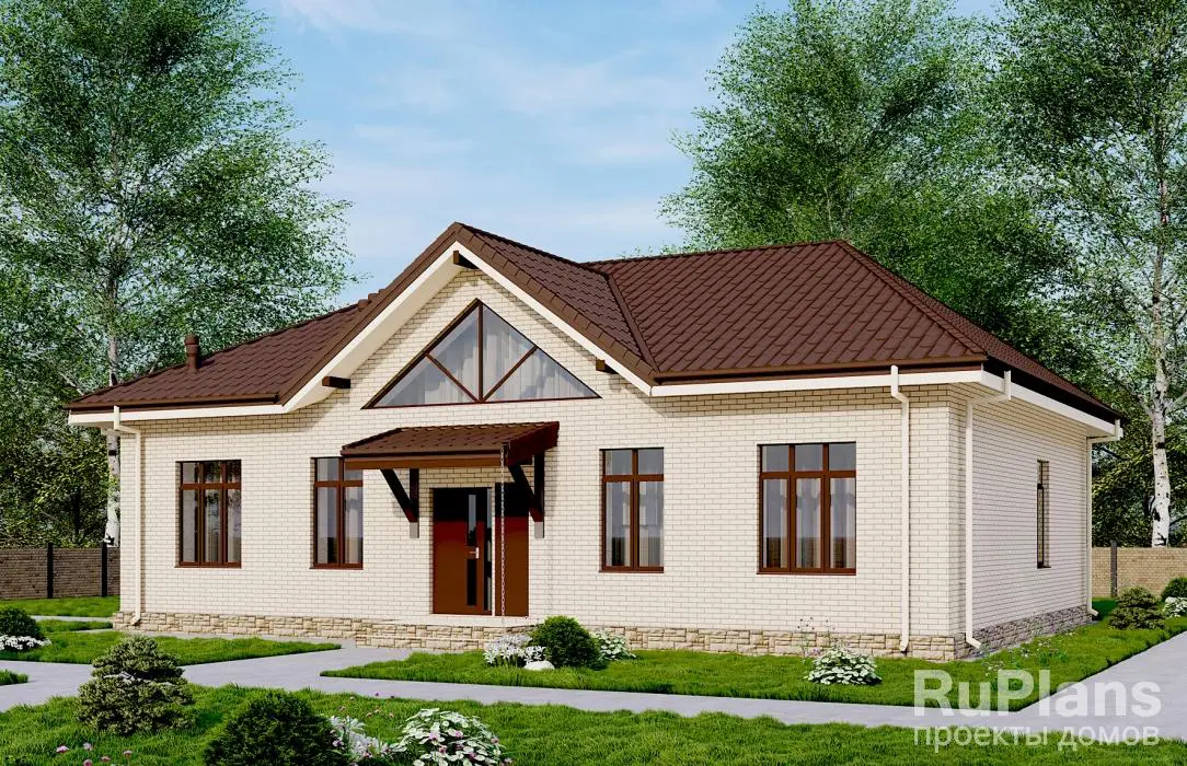 Проект одноэтажного дома 128 м², 14,2 × 15 м — фото 1