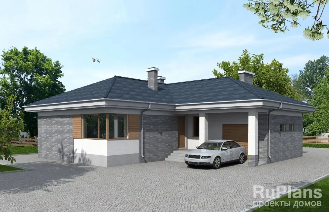 Проект одноэтажного дома 129 м², 17,5 × 14 м