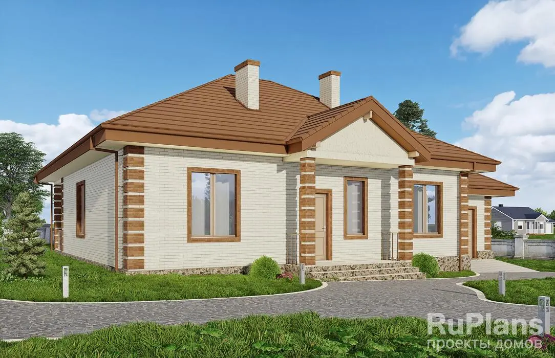 Проект одноэтажного дома 129 м², 16,3 × 14,4 м — фото 3