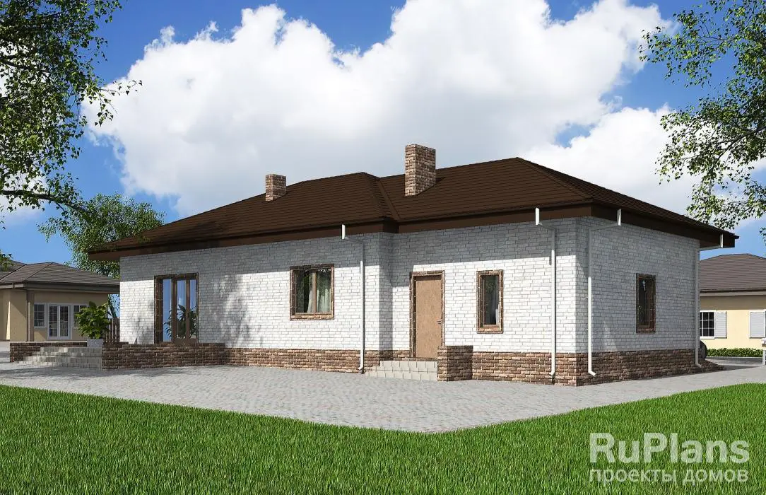 Проект одноэтажного дома 130 м², 9,6 × 19,2 м — фото 2