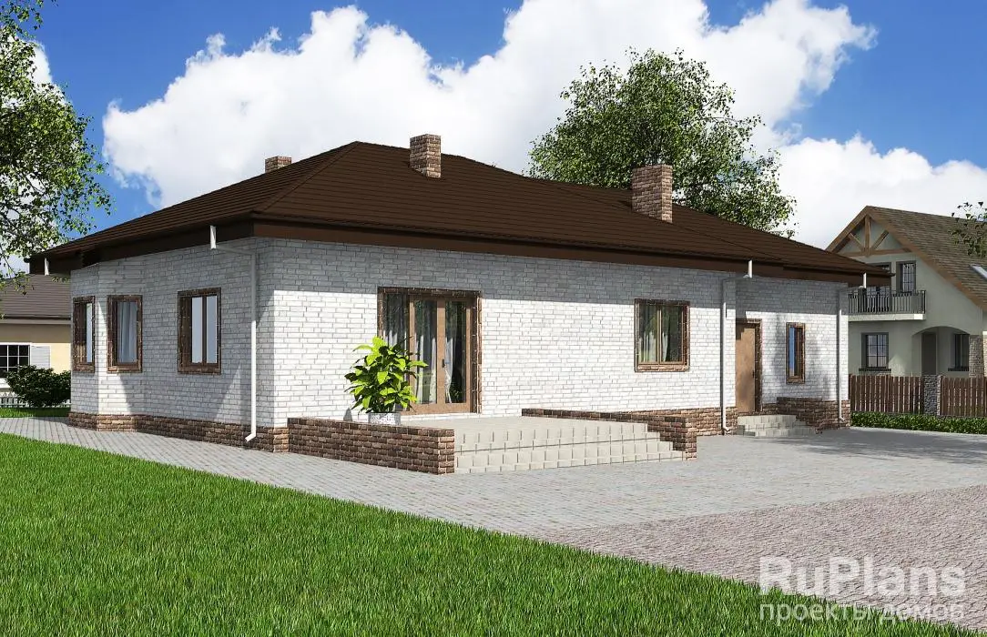 Проект одноэтажного дома 130 м², 9,6 × 19,2 м — фото 3