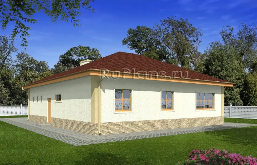 Проект одноэтажного дома 131 м², 13,4 × 15 м — фото 2
