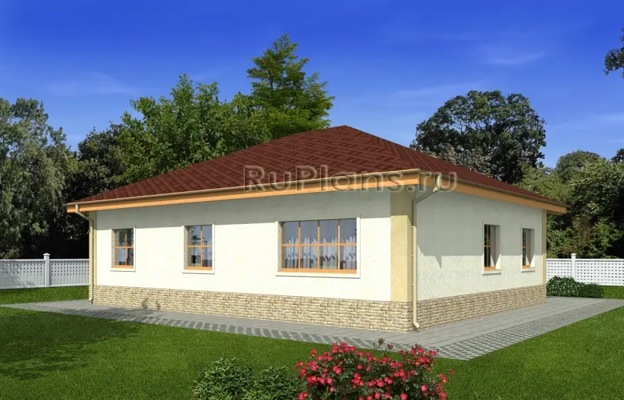 Проект одноэтажного дома 131 м², 13,4 × 15 м — фото 3