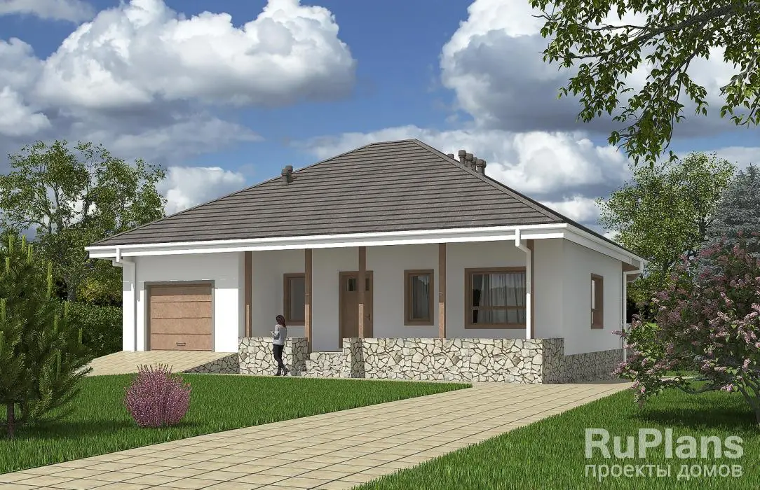 Проект одноэтажного дома 131 м², 13,6 × 14 м