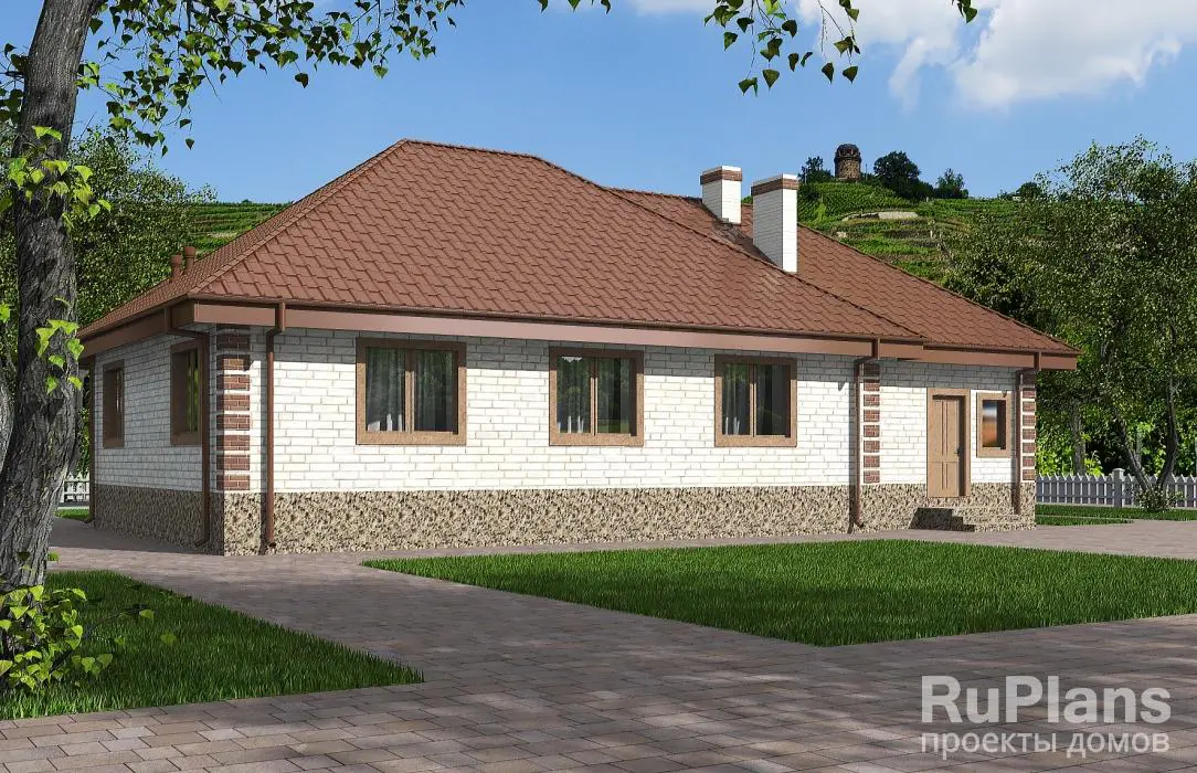 Проект одноэтажного дома 132 м², 10,1 × 18,4 м — фото 2