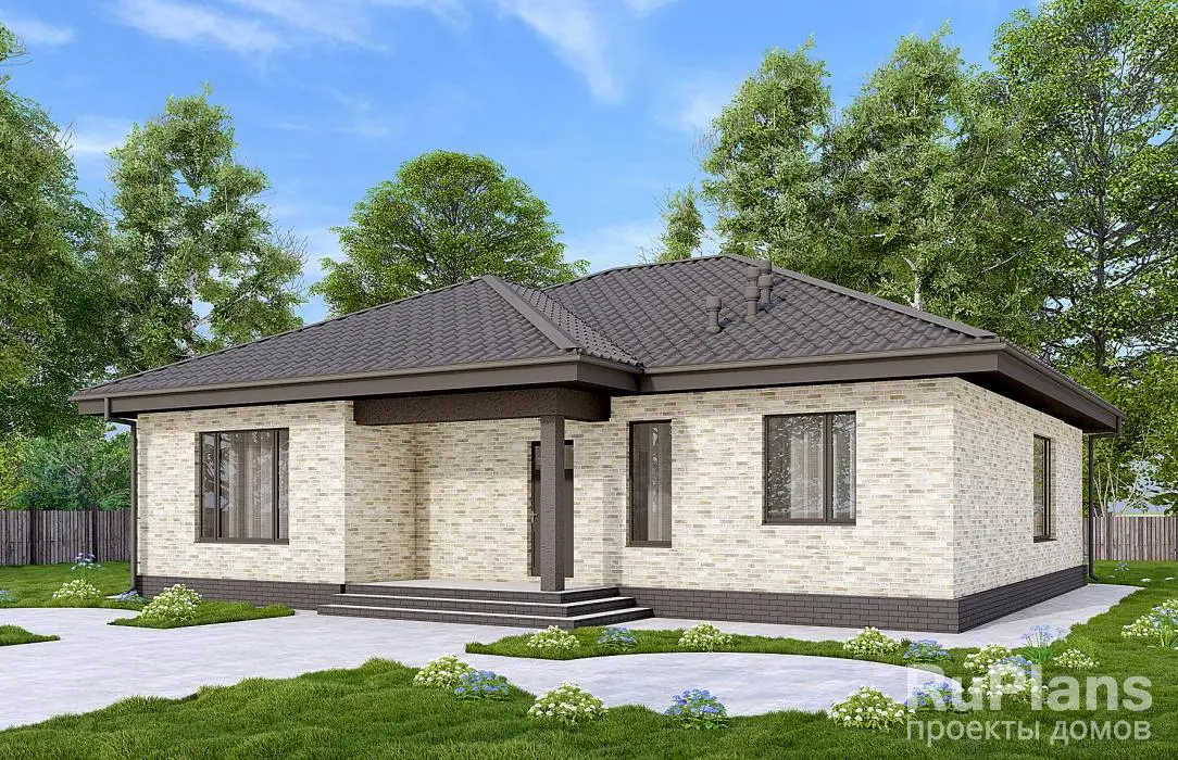 Проект одноэтажного дома 132 м², 13,1 × 14,1 м — фото 1