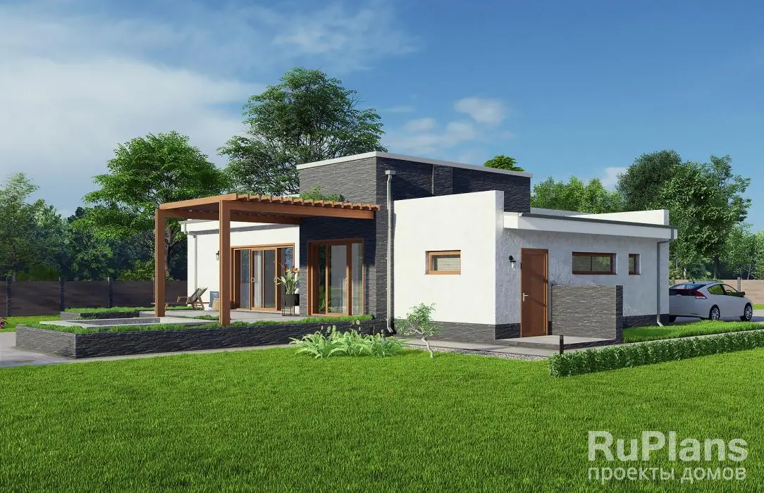 Проект одноэтажного дома 135 м², 15,3 × 14,5 м — фото 1