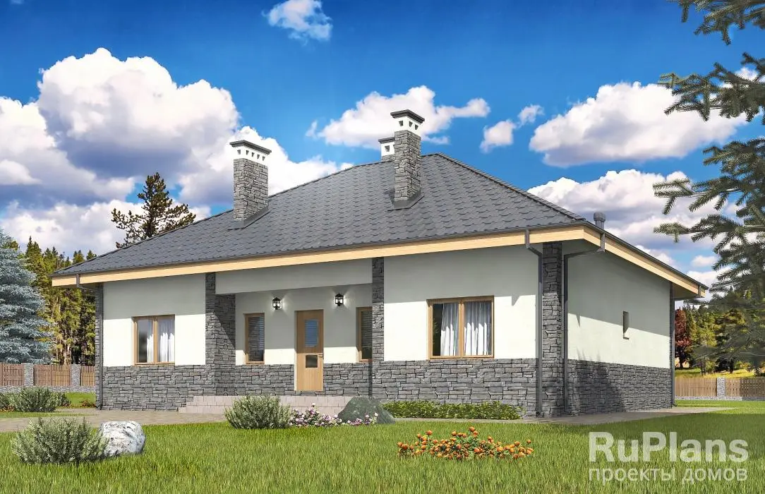 Проект одноэтажного дома 137 м², 15,5 × 15,6 м