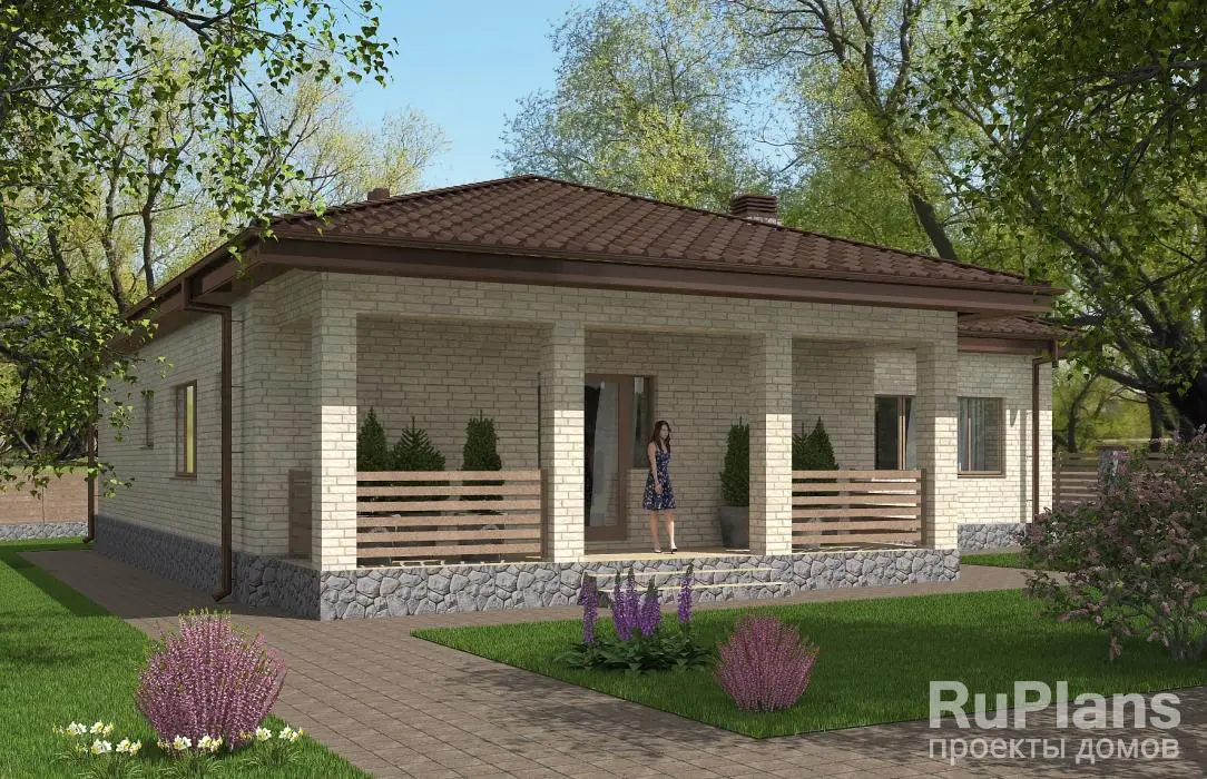 Проект одноэтажного дома 140 м², 15,3 × 16 м