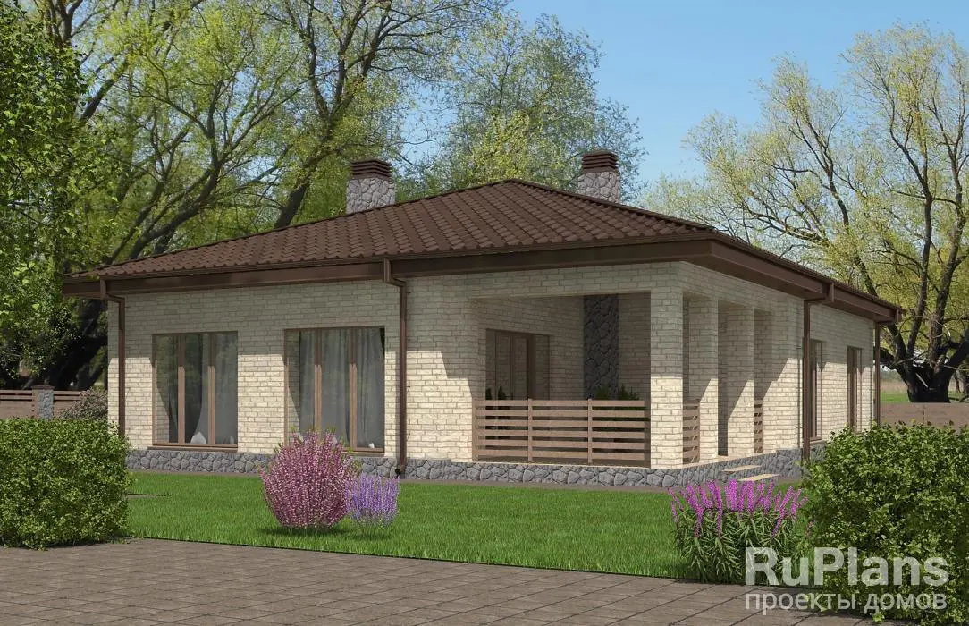 Проект одноэтажного дома 140 м², 15,3 × 16 м — фото 2