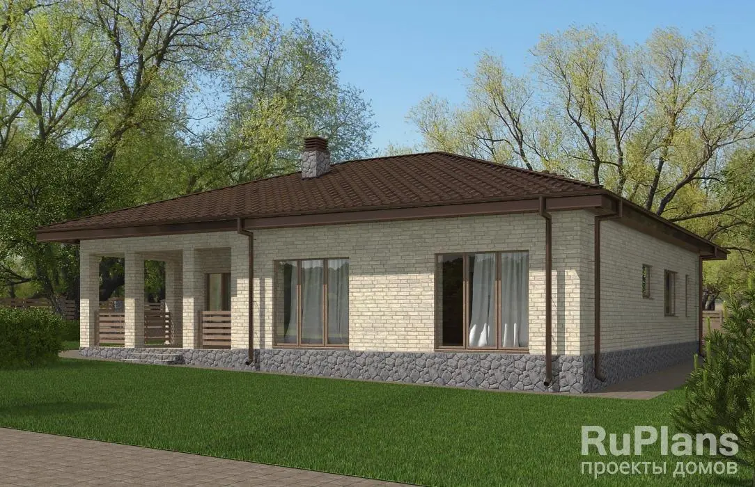 Проект одноэтажного дома 140 м², 15,3 × 16 м — фото 3