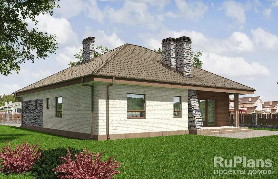 Проект одноэтажного дома 140 м², 15,2 × 13,7 м — фото 2