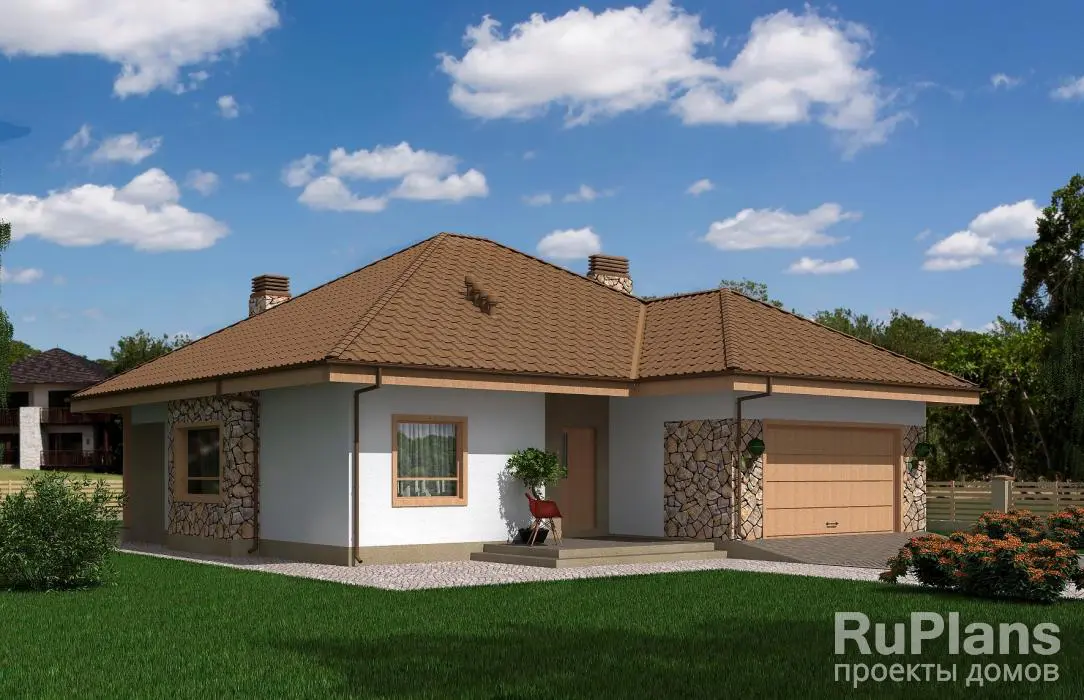 Проект одноэтажного дома 140 м², 13,8 × 16,5 м — фото 1