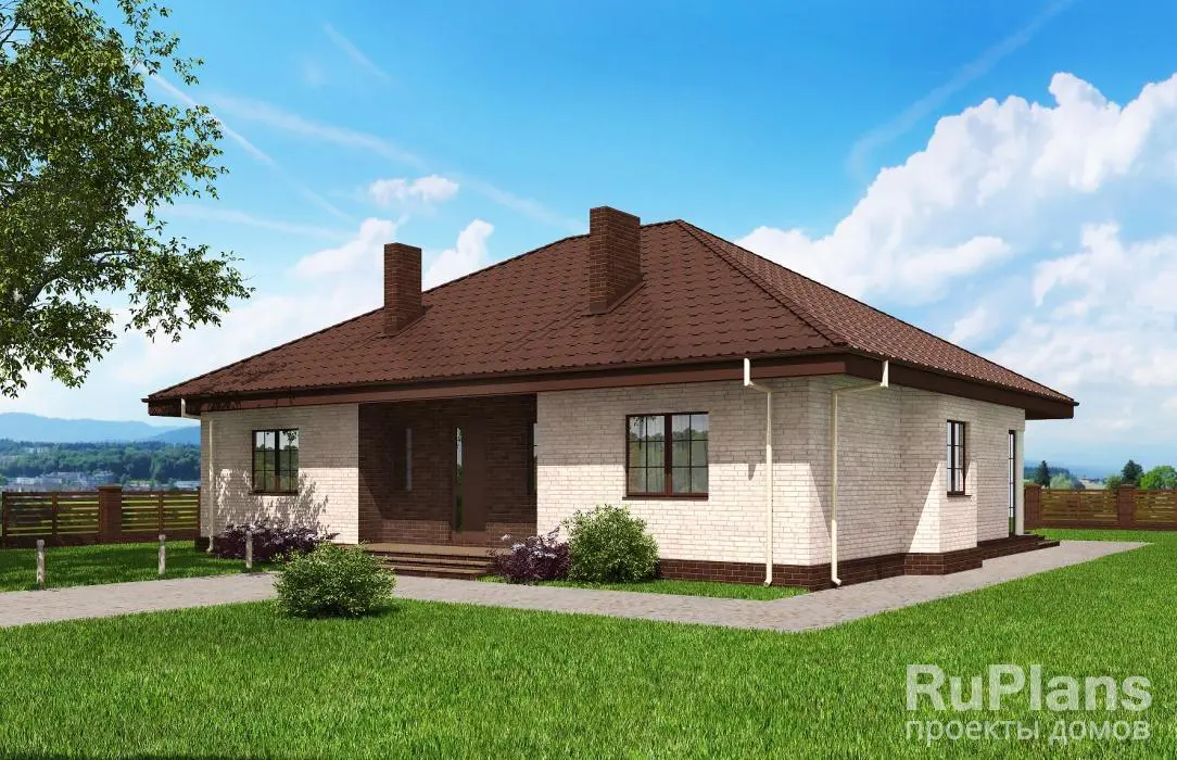 Проект одноэтажного дома 142 м², 16,8 × 15,9 м — фото 1