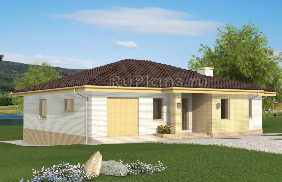 Проект одноэтажного дома 144 м², 14,5 × 16,2 м