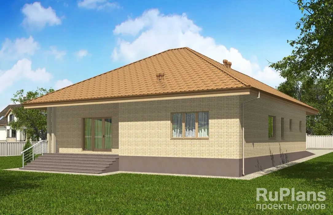 Проект одноэтажного дома 144 м², 14 × 15,6 м — фото 2
