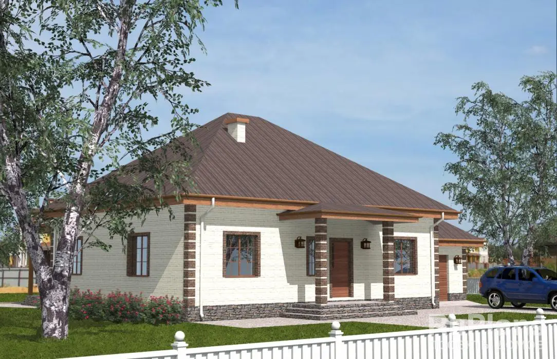 Проект одноэтажного дома 148 м², 10,6 × 16,6 м — фото 1