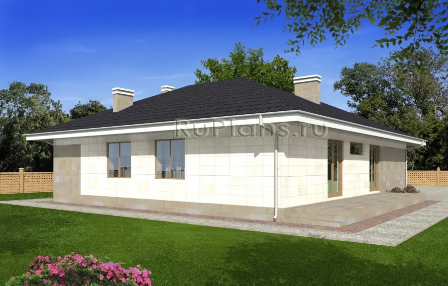 Проект одноэтажного дома 150 м², 14,2 × 16,8 м — фото 2