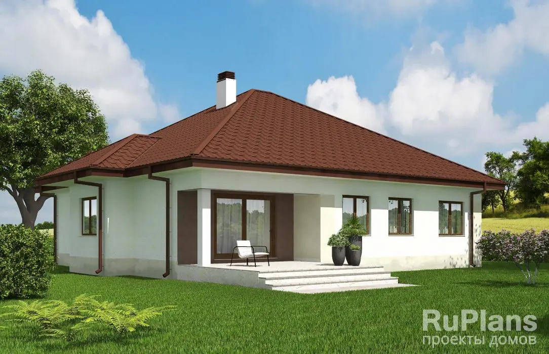 Проект одноэтажного дома 150 м², 13,5 × 15,5 м — фото 2