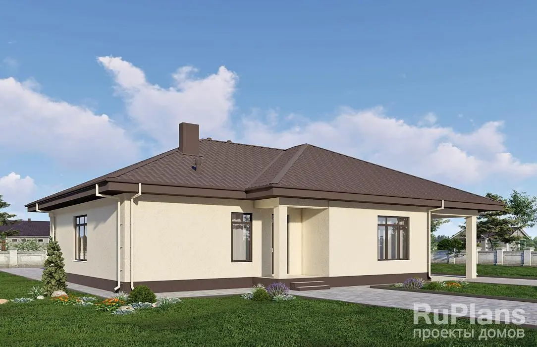 Проект одноэтажного дома 153 м², 13,8 × 17,9 м