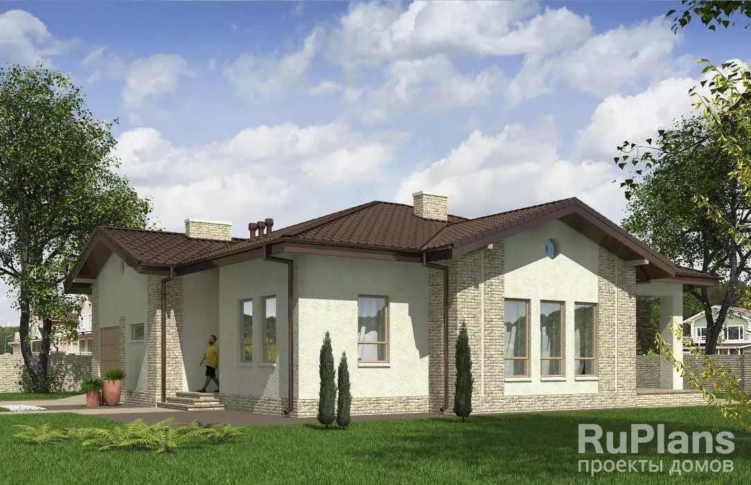 Проект одноэтажного дома 157 м², 13,8 × 15 м
