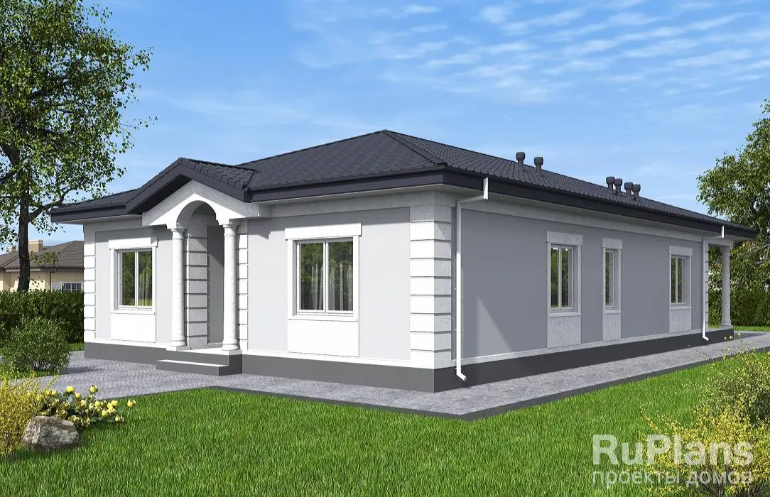 Проект одноэтажного дома 160 м², 12,1 × 19 м