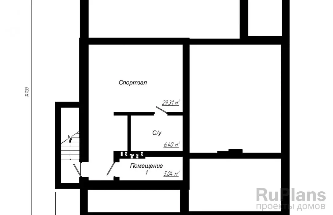 Проект одноэтажного дома 166 м², 12,2 × 14,8 м — Цокольный этаж