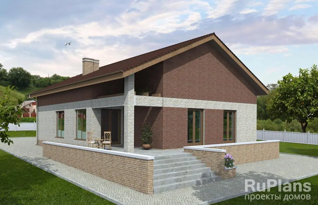 Проект одноэтажного дома 166 м², 12,2 × 14,8 м — фото 2