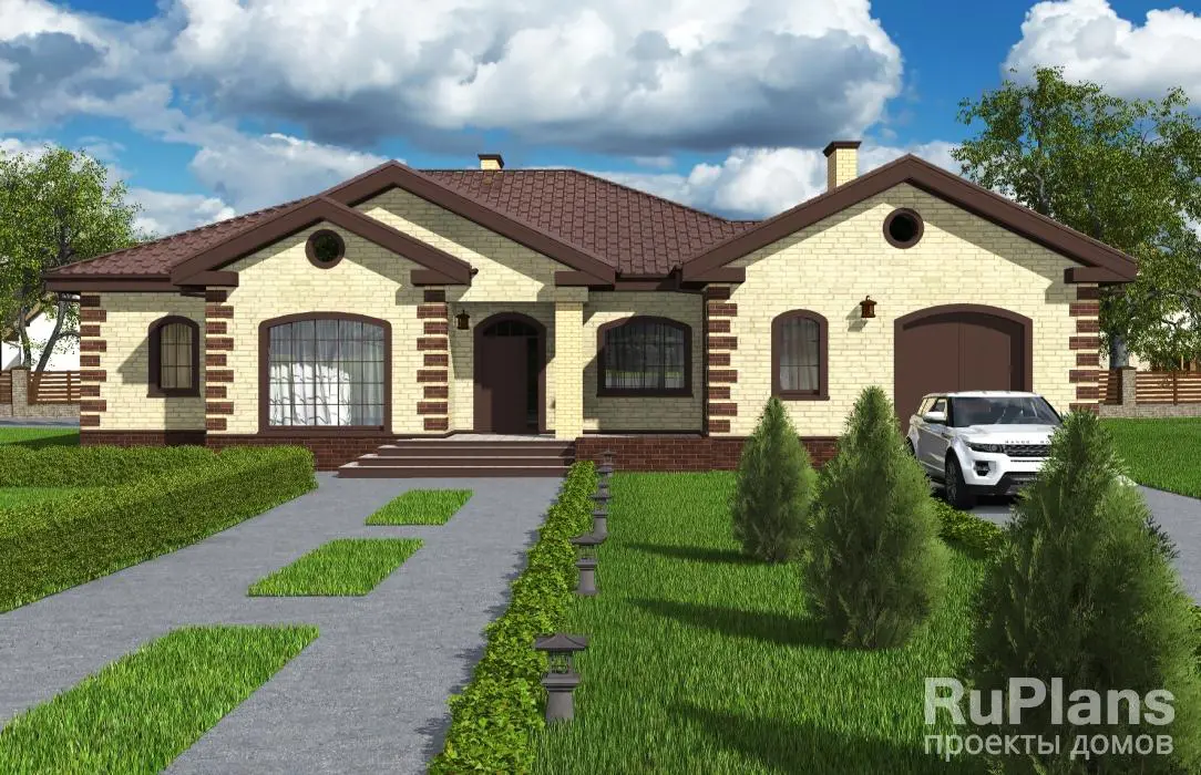 Проект одноэтажного дома 171 м², 16,7 × 19,7 м