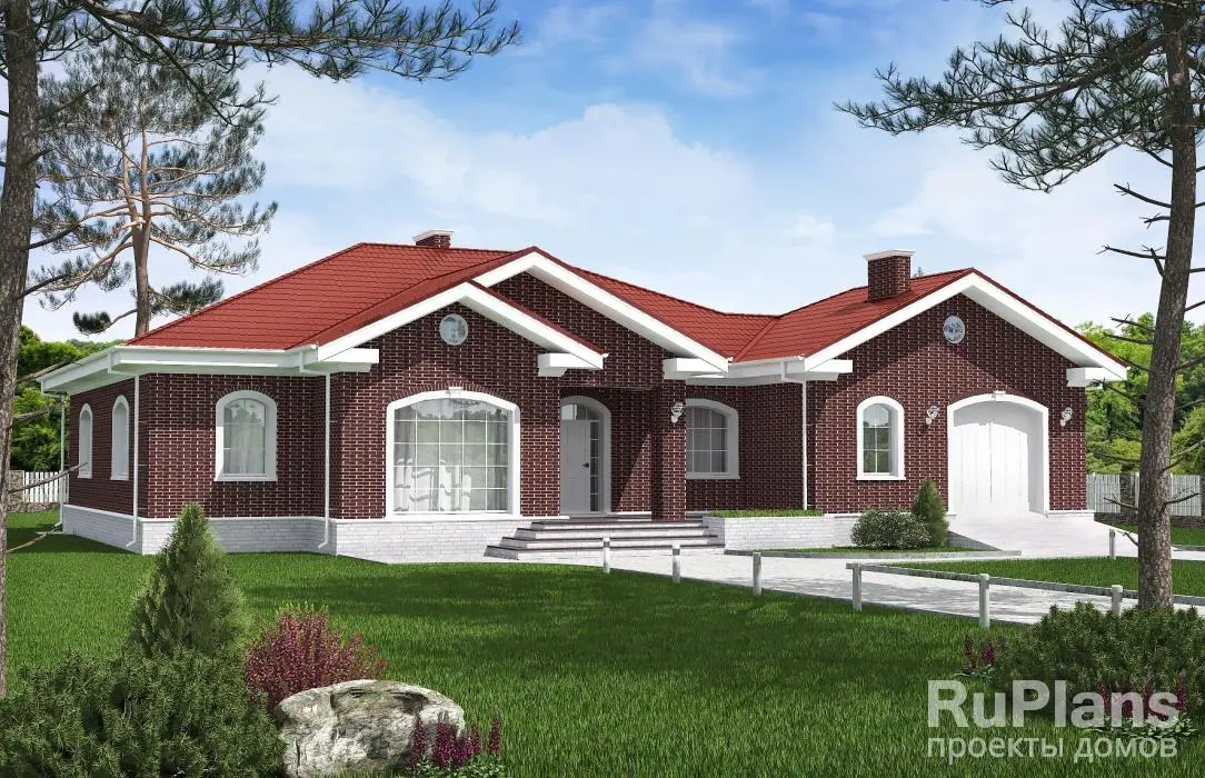 Проект одноэтажного дома 172 м², 16,5 × 19,5 м