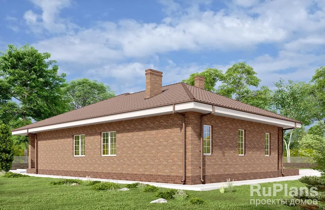 Проект одноэтажного дома 176 м², 15,5 × 19,4 м — фото 3