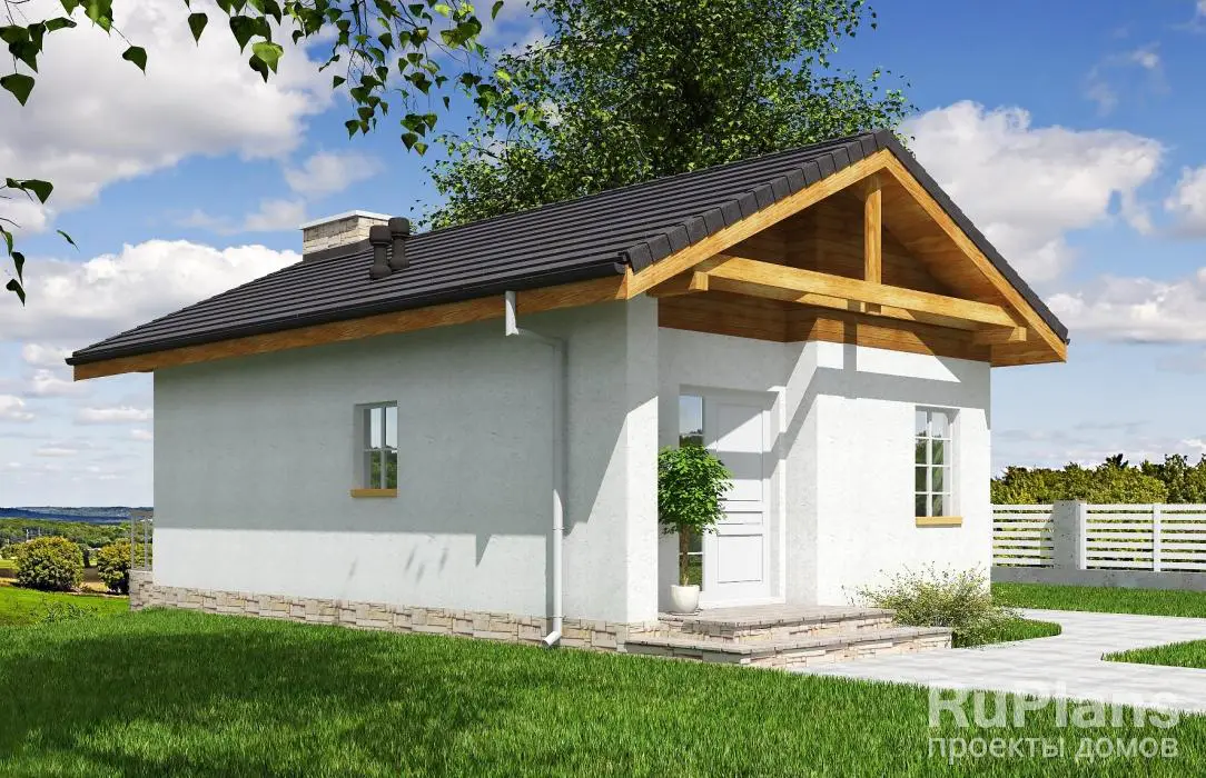 Проект одноэтажного дома 37 м², 11,8 × 5 м