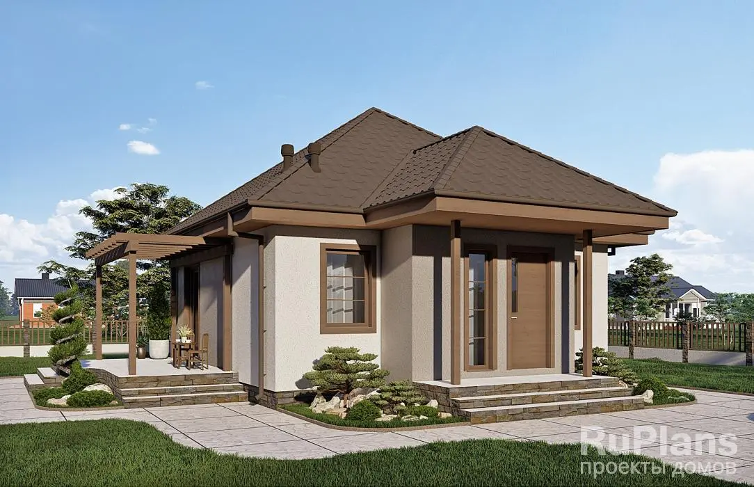 Проект одноэтажного дома 50 м², 9,2 × 8 м