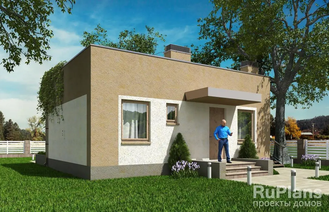 Проект одноэтажного дома 55 м², 7,1 × 10,4 м — фото 3